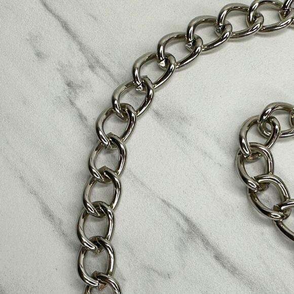 Womens Rhinestone Butterfly Chain Belt Silver Tone Chunky XS/Small ✨ - Picture 9 of 12